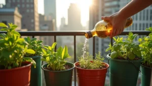 Újrahasznosított balkonkert