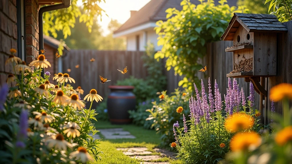 Őshonos virágok és esővíz Öko kert magyar udvarban