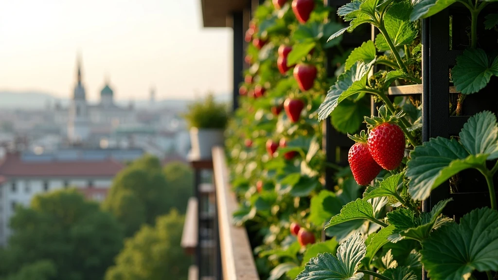 Erkélyen függőleges zöldségfal