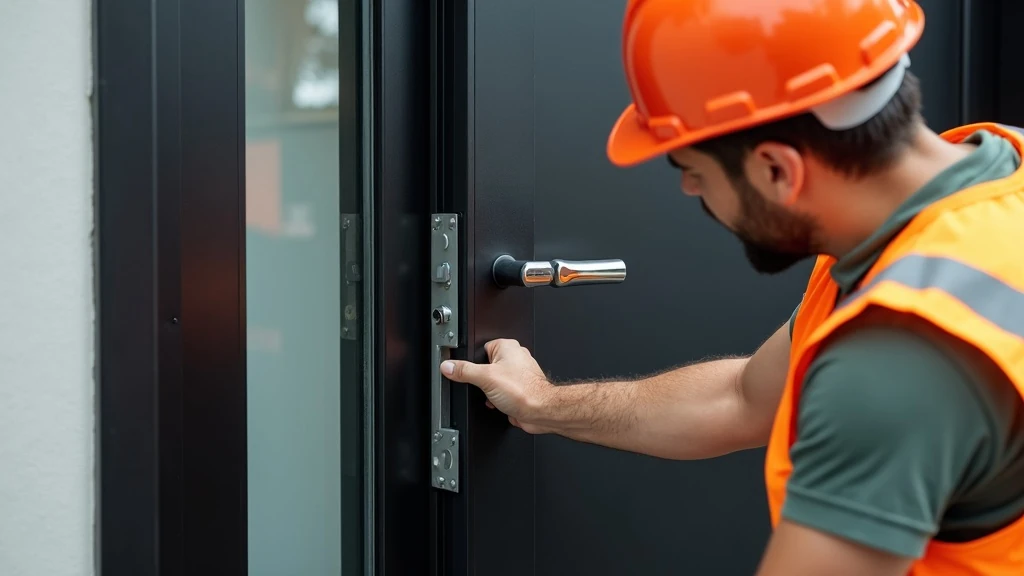 Biztonság és értéknövelés Acél ajtó beépítés közelről