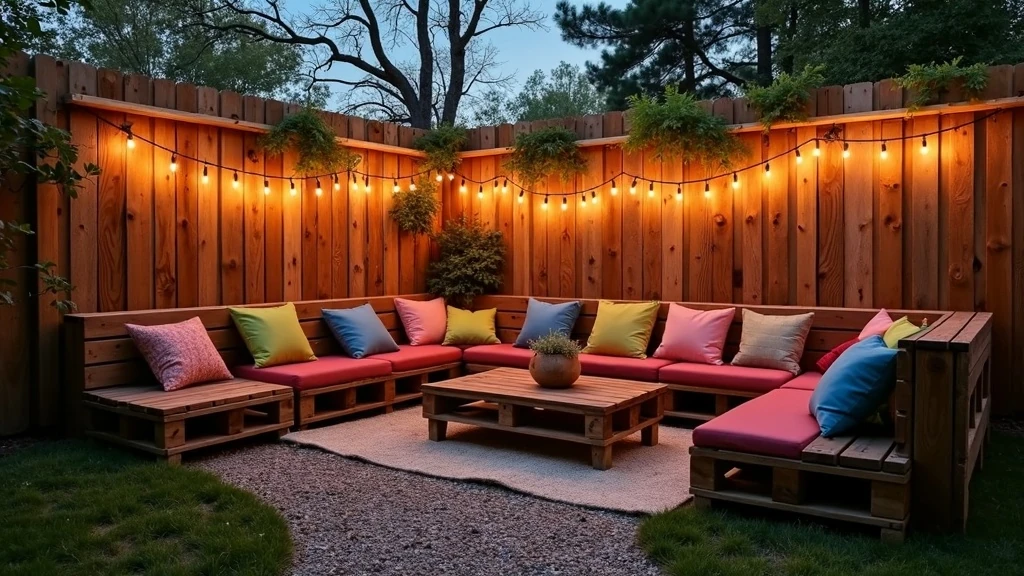 Újrahasznos luxus Raklap bútor napelemes fények