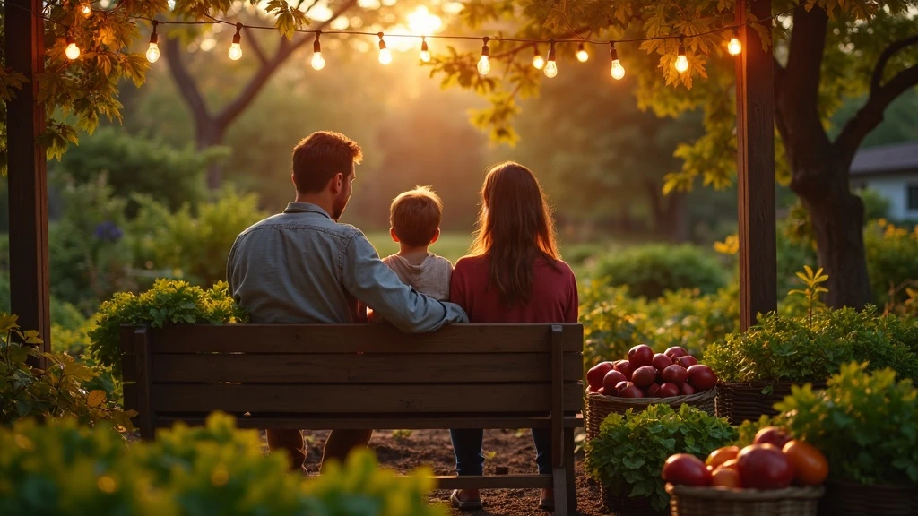 Család fenntartható kertben