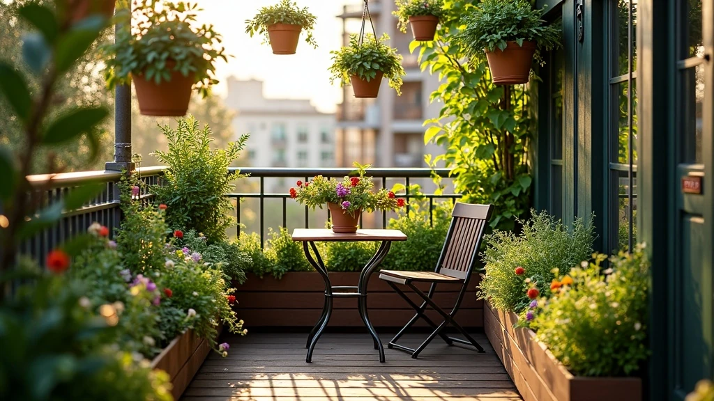 Mini erkély tele növénnyel